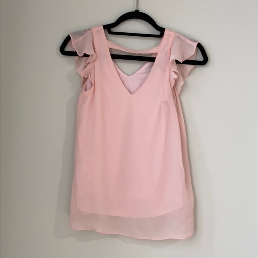 BCX Women’s Pink Side Ruffle Top - Picture 2 of 8